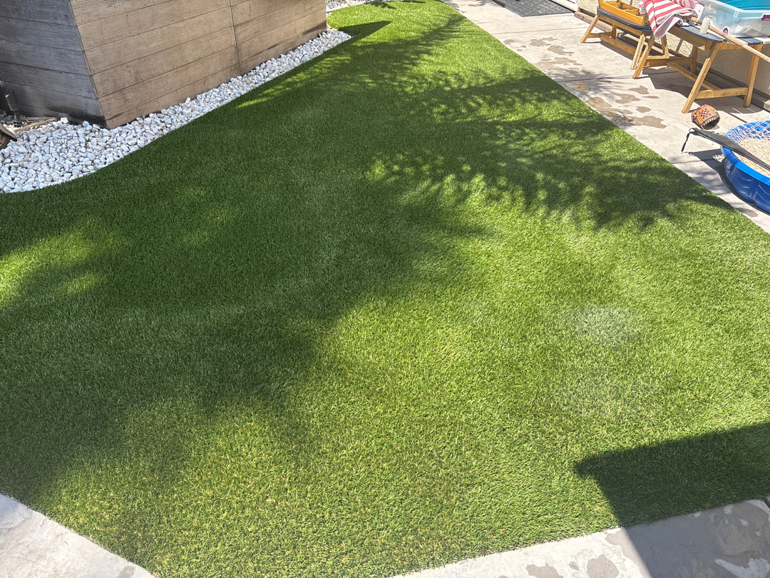 After turf cleaning - pristine and fresh artificial grass